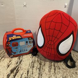 Spider-Man Head Plush Backpack & Play Tool Kit Holiday Bundle