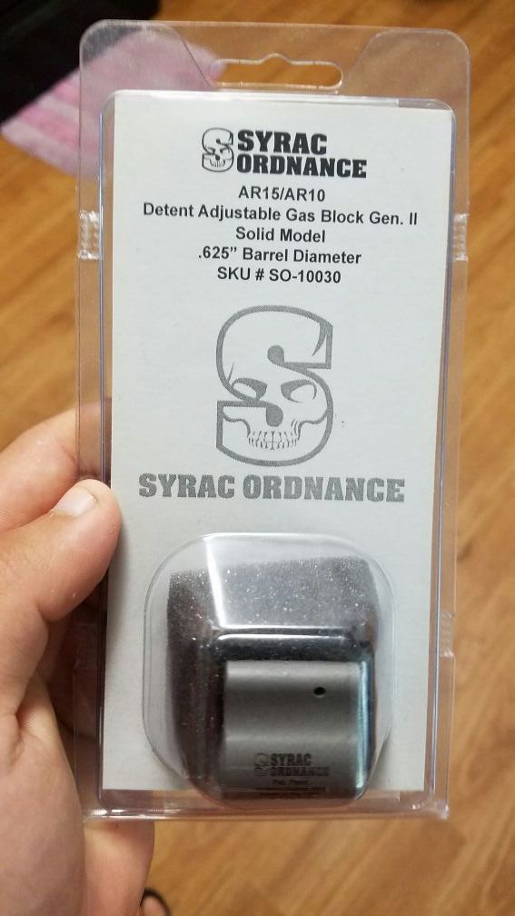 Syrac adjustable gas block for AR