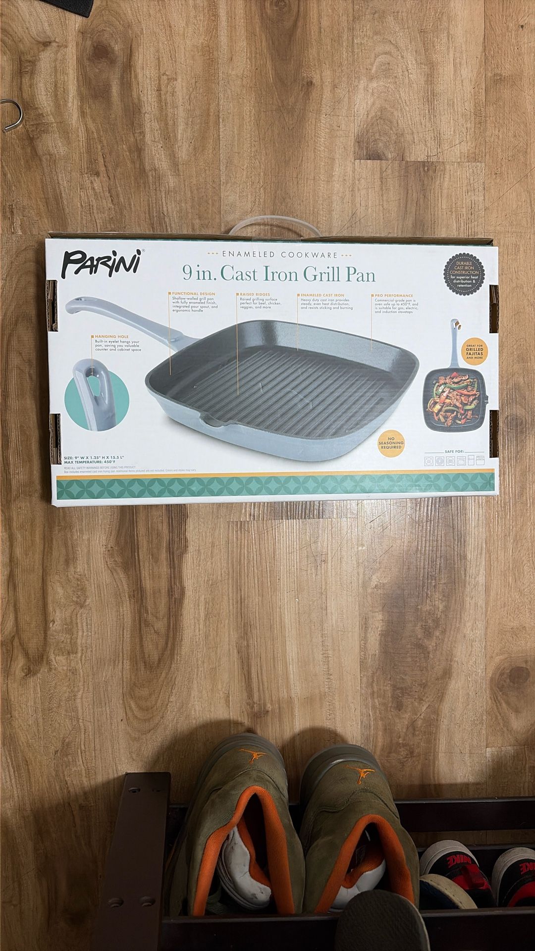 Parini 9in Cast Iron Grill Pan