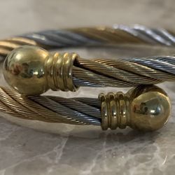 Gold And Silver Colored Twisted Bracelet 