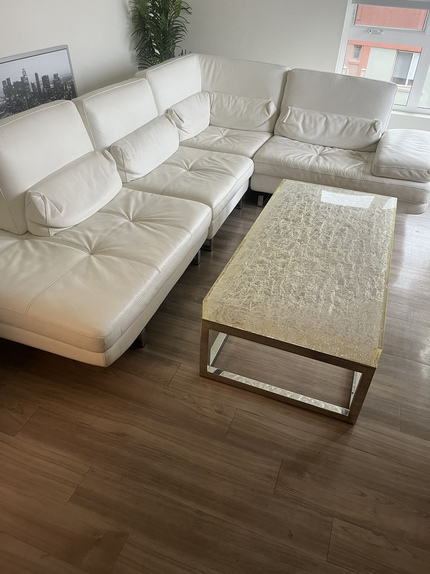 White Leather Couch Set