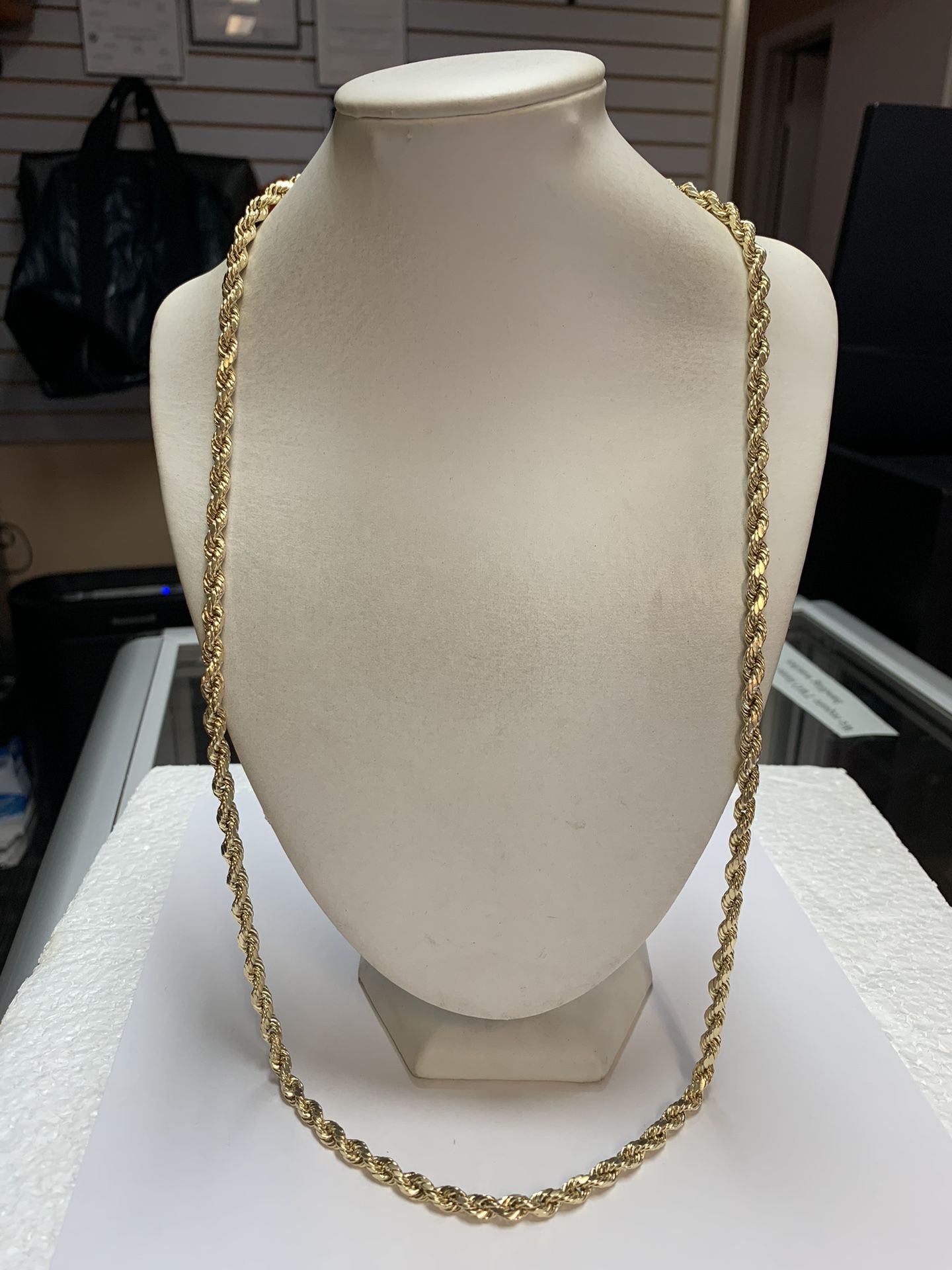 10K Yellow Gold Hollow Rope Chain (30”) - 14.3 Grams 