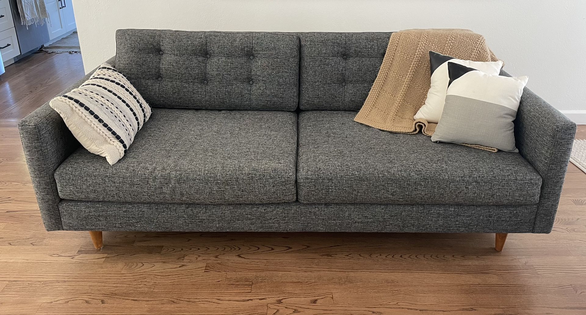 Grey Mid Century Modern Couch