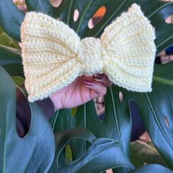 Soft Yellow Crochet Hair Bow