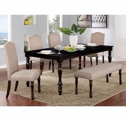 Designer 6 Piece Dining table with 4 chair and bench set