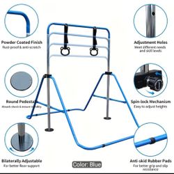 Kids Gymnastics Kip Bar with Gymnastics Rings