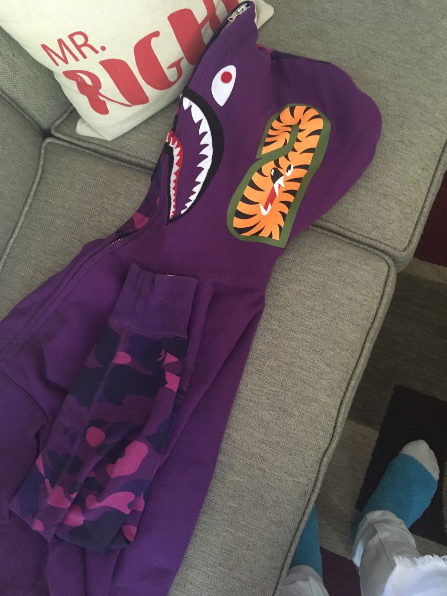 Bape hoodie purple an purple camo