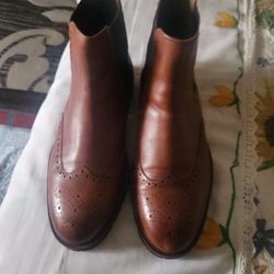 Men Leather Boots Size 11