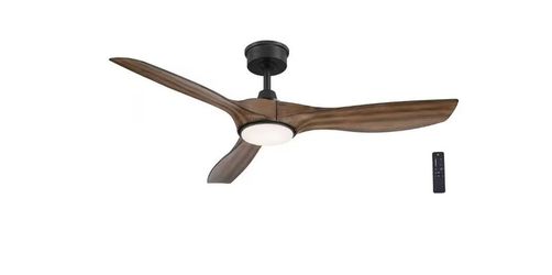 Marlon 52'' Integrated LED Indoor Natural Iron Ceiling Fan with Brazilian Walnut Blades and Remote