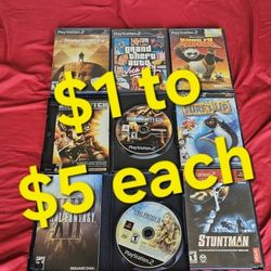 Sony PlayStation 2 Ps2 Games $1 To $5 Each 