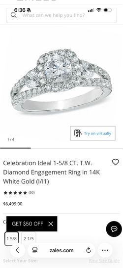 1.66 CTW Natural Diamond Engagement Ring | GSI Certified | Original Zales Receipt Included