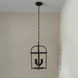 Farmhouse Chandeliers for Dining Room Rustic Kitchen Island 4-Light Fixture Antique Metal Solid Ceiling Piedmont Foyer Lantern Pendant Fixture, Bronze
