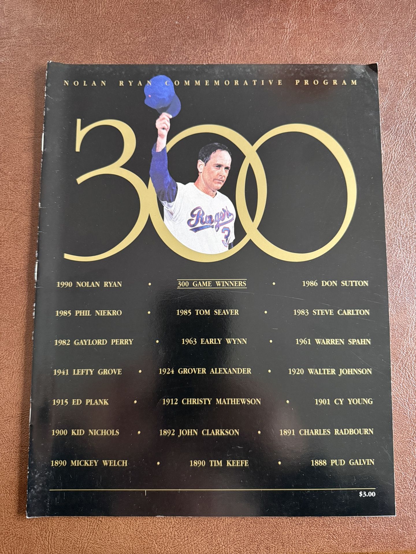 Nolan Ryan Vintage 1990 Commemorative Program 300 Wins Good Condition