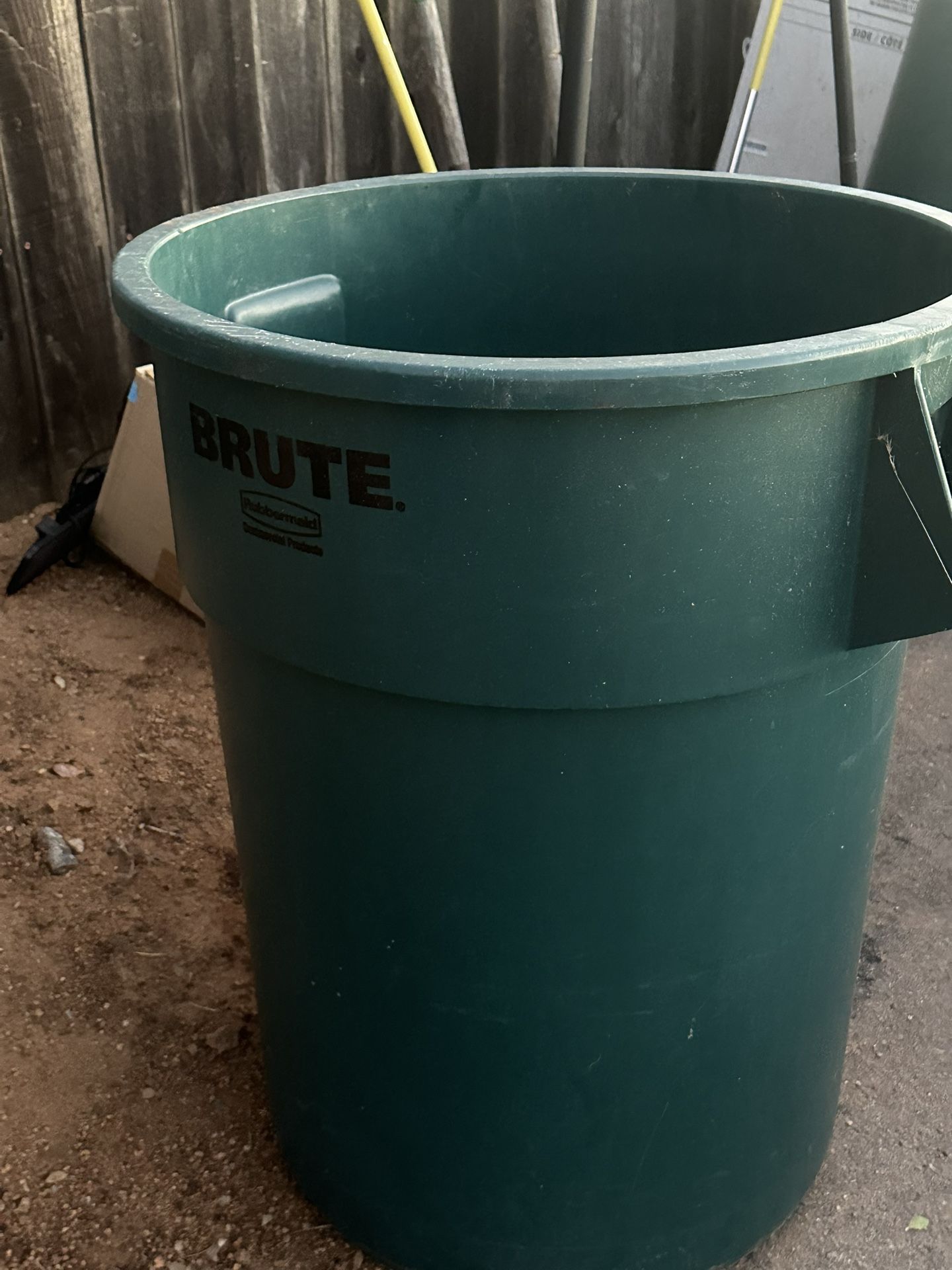 Lot of 2 green brute brand outdoor barrels slightly used
