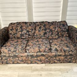 Vintage Couch/Sofa Versatile Can Be Red Or Paisley