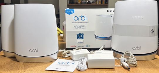 Orbi 750 Series Tri-Band WiFi 6 Mesh System, 4.2Gbps, Router + 2 Satellites