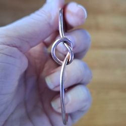 Copper love knot/friendship/ infinity cuff bangle bracelet