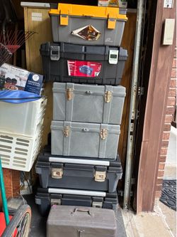 Several toolboxes.