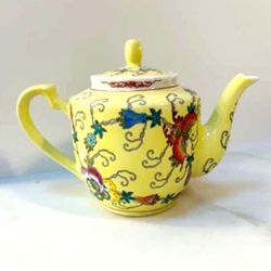 Rare Vintage Porcelain Teapot Kettle Yellow 