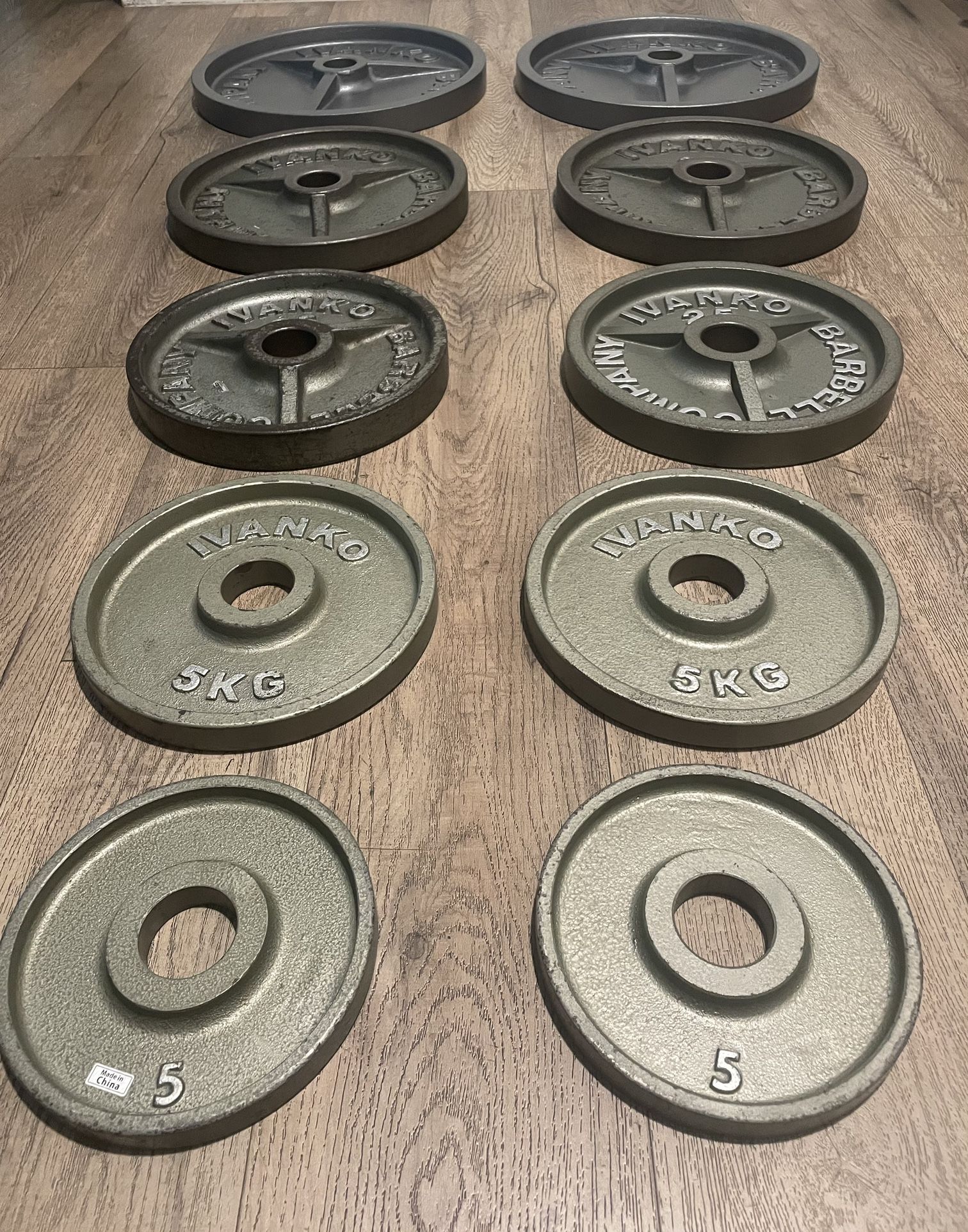 IVANKO FULL SET [Classic Olympic “M” Series] Of Weight Plates; Total: 242 lb