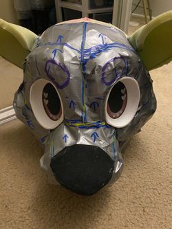 (ALL 4 $200) Fursuit Head + Bundle of Materials/Parts/Fur/Fabric