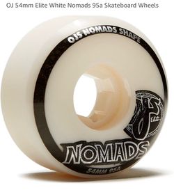 NEW OJ 54mm Elite White Nomads 95a Skateboard Wheels