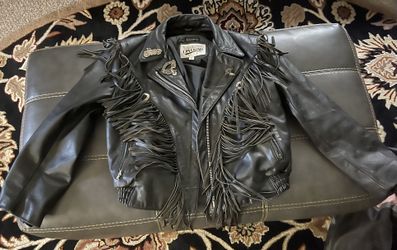 Genuine Leather Motorcycle Jacket With Fringes