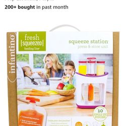 Infantino Squeeze Station, Baby Food Maker & Pouch Filler, Fill 3 Reusable Pouches