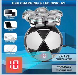 Head Shaver for Bald Men, Precision Ultimate Electric Shaver for Bald Men, IPX7 Waterproof Cordless Rechargeable Razor, Wet/Dry Shaving, 6D Rotary Sha