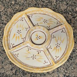 Temptations Old World Yellow Domed Cake Plate 