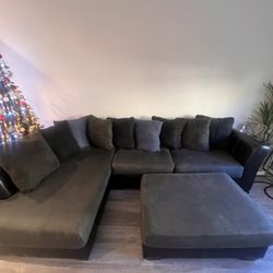 Grey Microfiber Couch 
