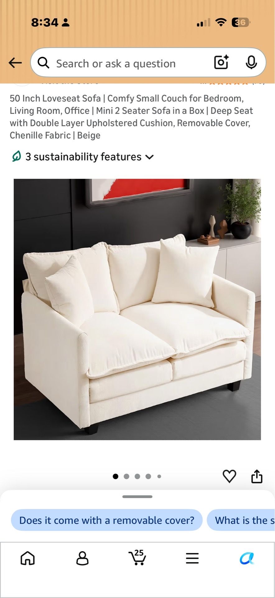 Love seat 2 seater couch 50’
