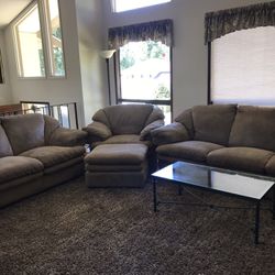 4 Piece Suede Couch Set