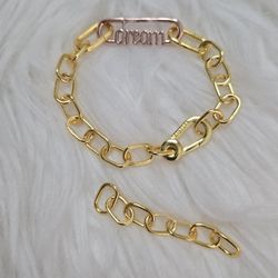 Pandora me with dream charm Small-Link Chain Bracelet 14k gold size adjustable