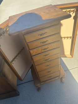 Vintage Jewelry Drawer Pop Up Mirror 