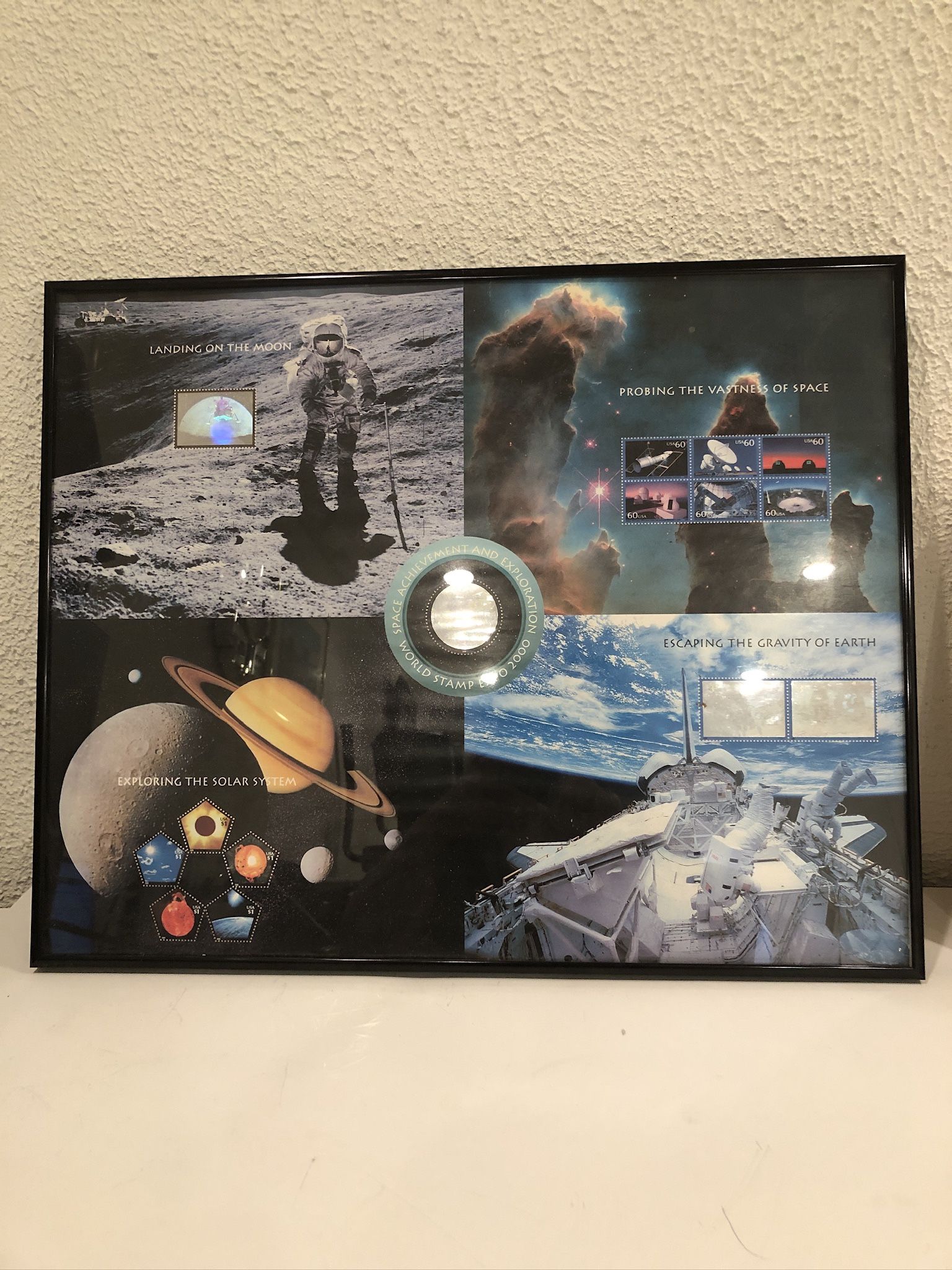 USA Post Office Souvenir Stamp Sheet Called Space Achievement & Exploration Face Value Of $38.50 United States post office issued a souvenir stamp s