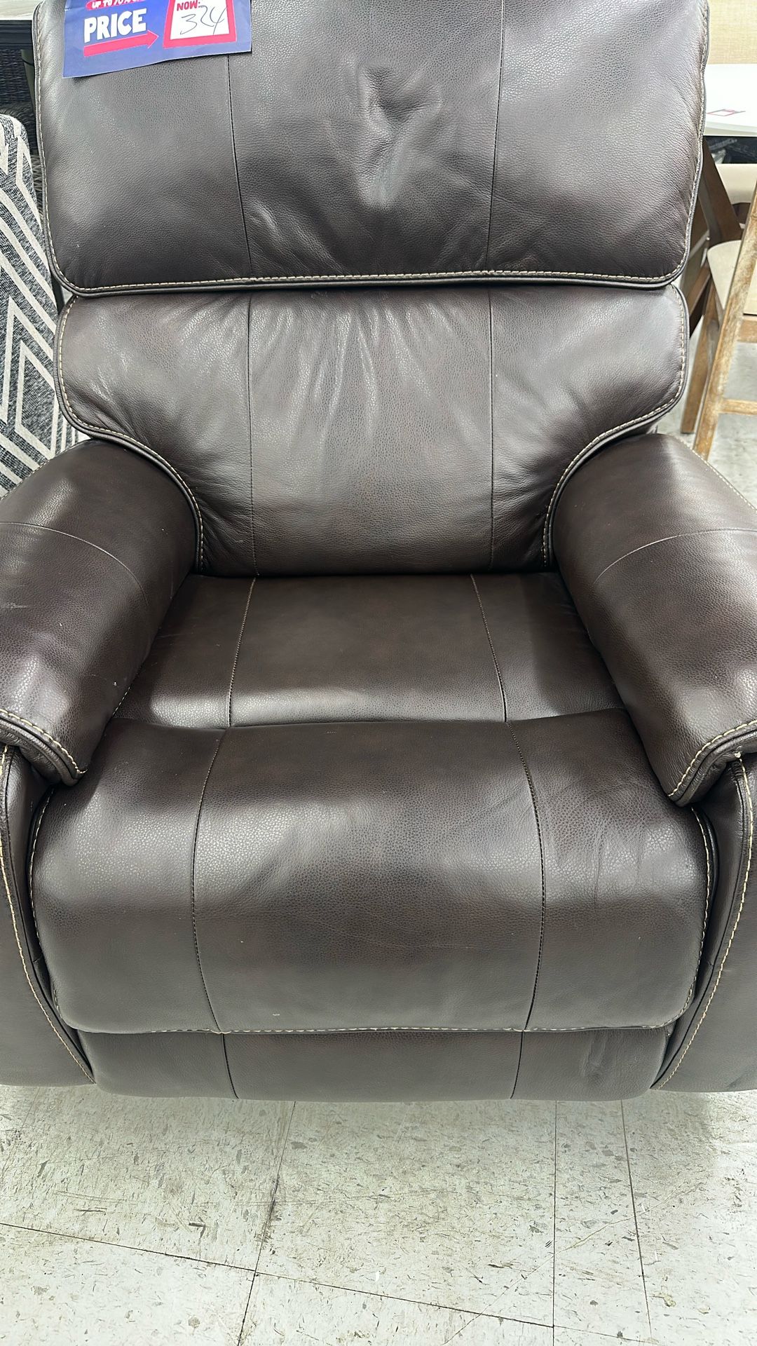 Black Leather Single Sofa
