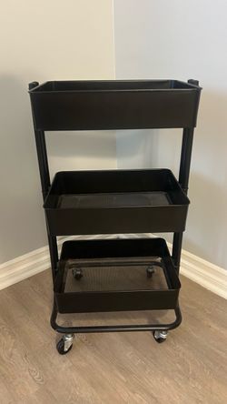 Utility Cart, IKEA black 3-tier rolling utility cart