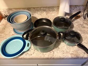 7 Piece Pot Set with 4 Piece Bowl Set