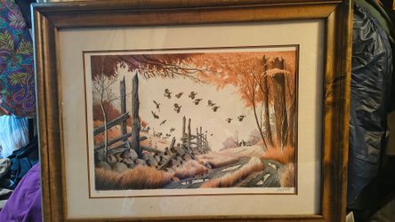 $25 LARRY TOSCHIK Hunting Woods Frame.
