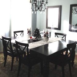Pottery Barn Amherst 60” Dining Table (square) with 2 extensions can seat 12