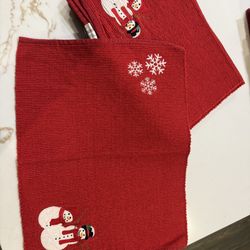 Six Red Snowman Placemats