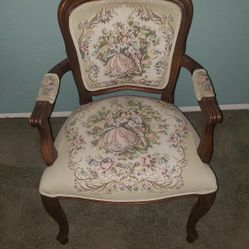 Faux Needlepoint Antique Chair 
