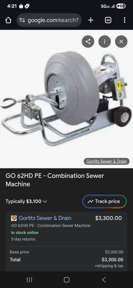 Gorlitz Go62hd Sewer Snake 