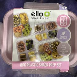 Ello Snap & Nest 8PC Plastic Snack Prep Set