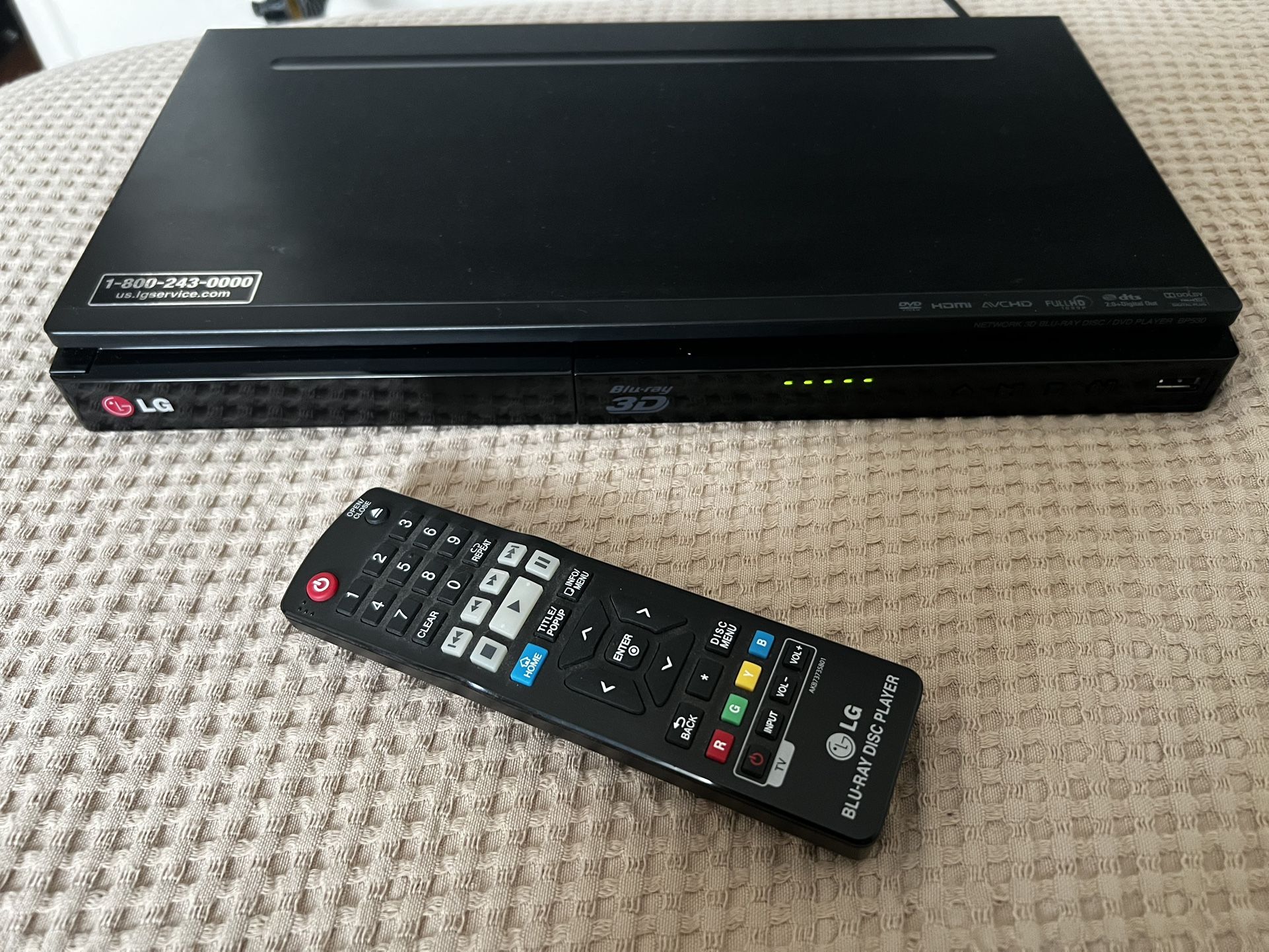 LG Blu-Ray 3D Player + Remote