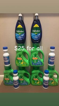 Gain Laundry Detergent, Palmolive & Clorox Bundle