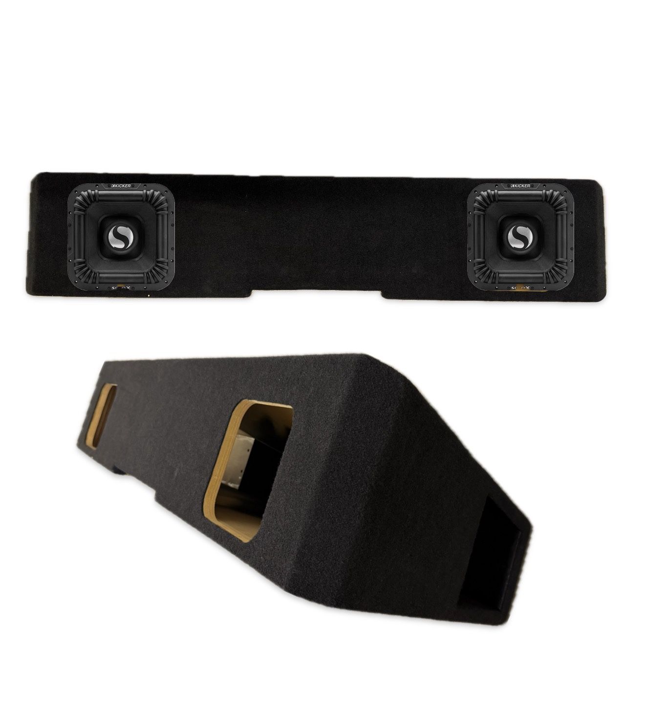 Silverado Sierra 2019-2026 4 DOORS PORTED BOX WITH 2 Kicker Solo X 8” Subwoofers