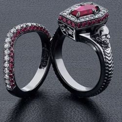 A One Of A Kind Simone And Son Gothic Design Engagement /Wedding Ring Set