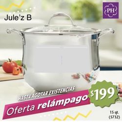 Princess House Olla De 15 Qts Tri-ply Nueva En Su Caja 